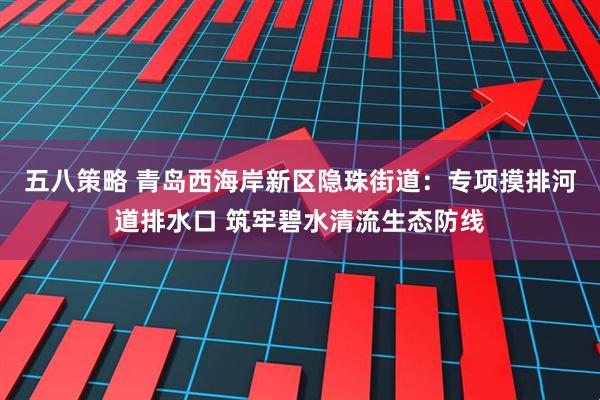 五八策略 青岛西海岸新区隐珠街道：专项摸排河道排水口 筑牢碧水清流生态防线