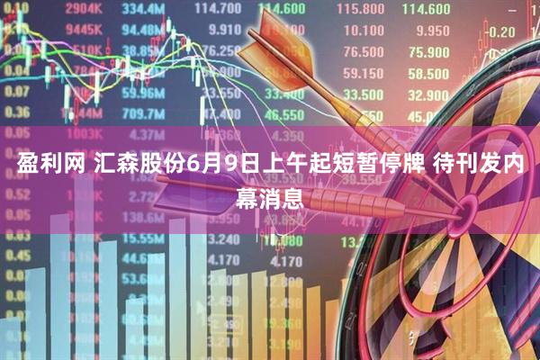 盈利网 汇森股份6月9日上午起短暂停牌 待刊发内幕消息